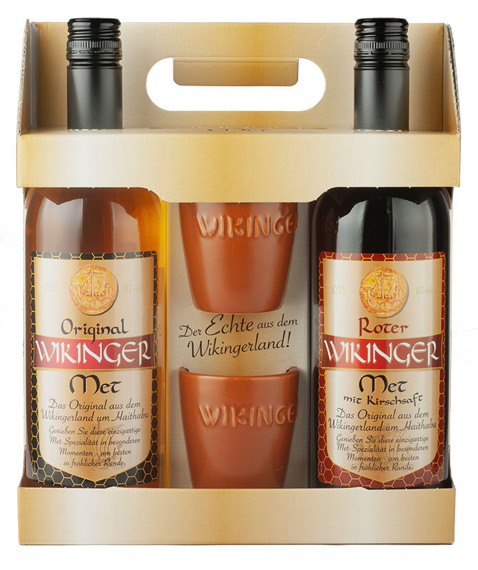 Wikinger Met rot & gelb 2x0,75L 6%+11% inkl. 2 Trinkbecher - Jetzt im,  14,99 EUR