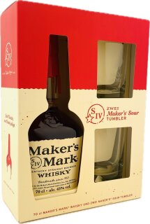 Maker´s Mark Bourbon Whisky 0,7L mit 2 Gläsern