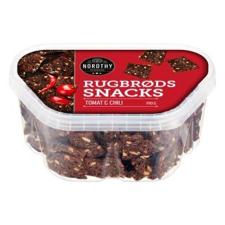 Nordthy Rugbroed Snacks Tomaten & Chili 190g- Roggenbrot Snacks