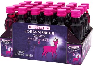 St. Hubertus Johannisbeer Tropfen Beeren-Likör 24x0,02l 15,3% Vol.