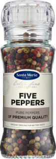 Santa Maria Five Peppers - Fünf Pfeffer Gewürzmühle 60g