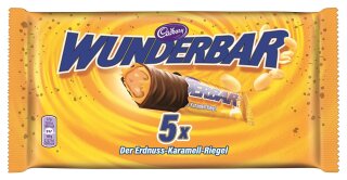 Cadbury Wunderbar Erdnuss Karamell Riegel 185g