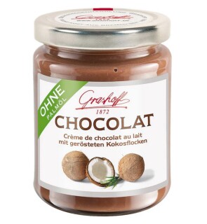 Grashoff Creme de chocolat au lait mit gerösteten Kokosflocken 235g